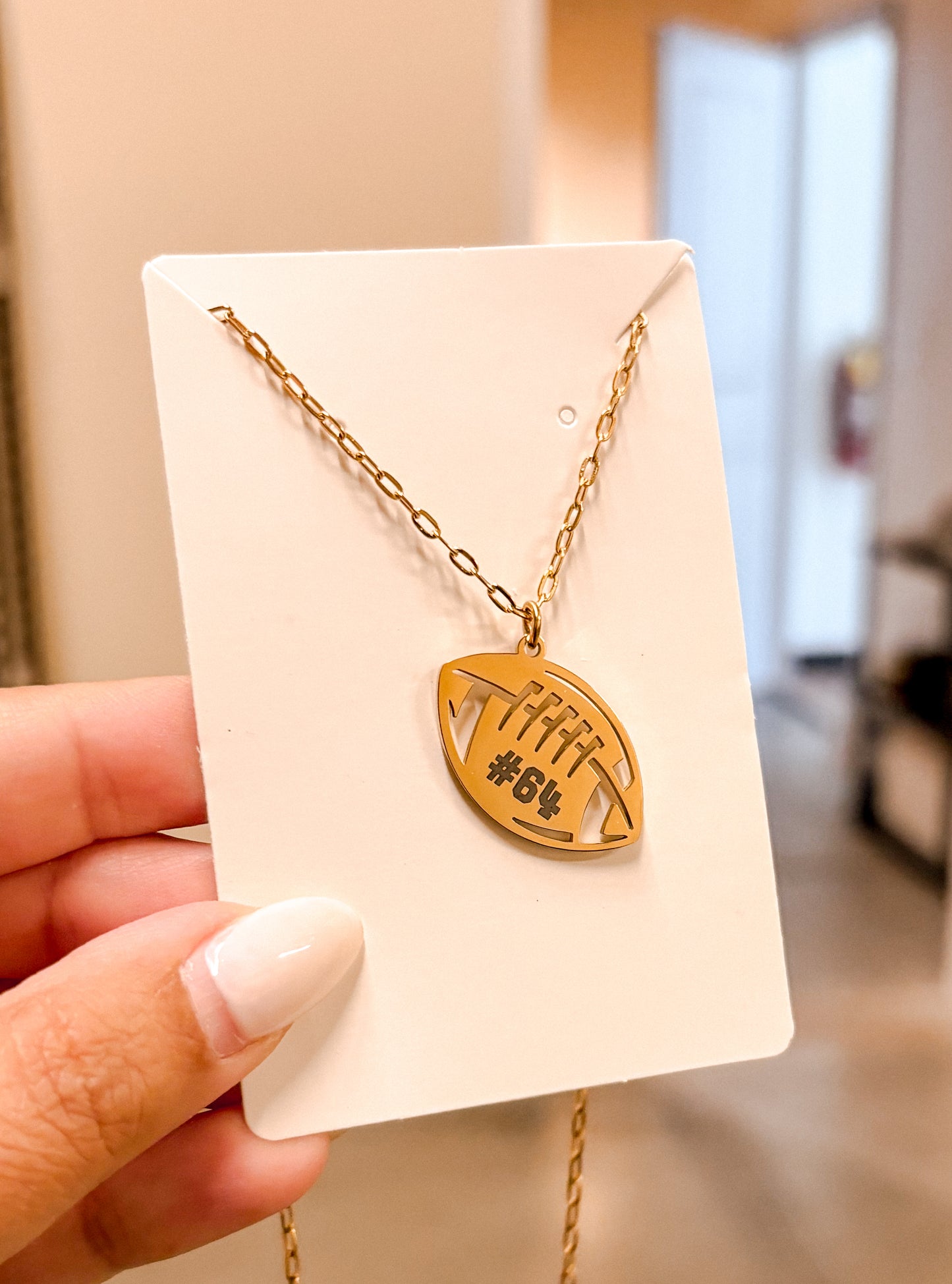 Personalized Football Necklace