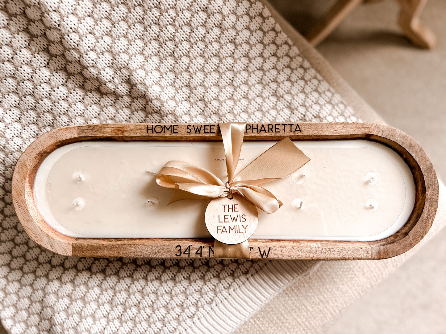 Wooden Dough Bowl Candle