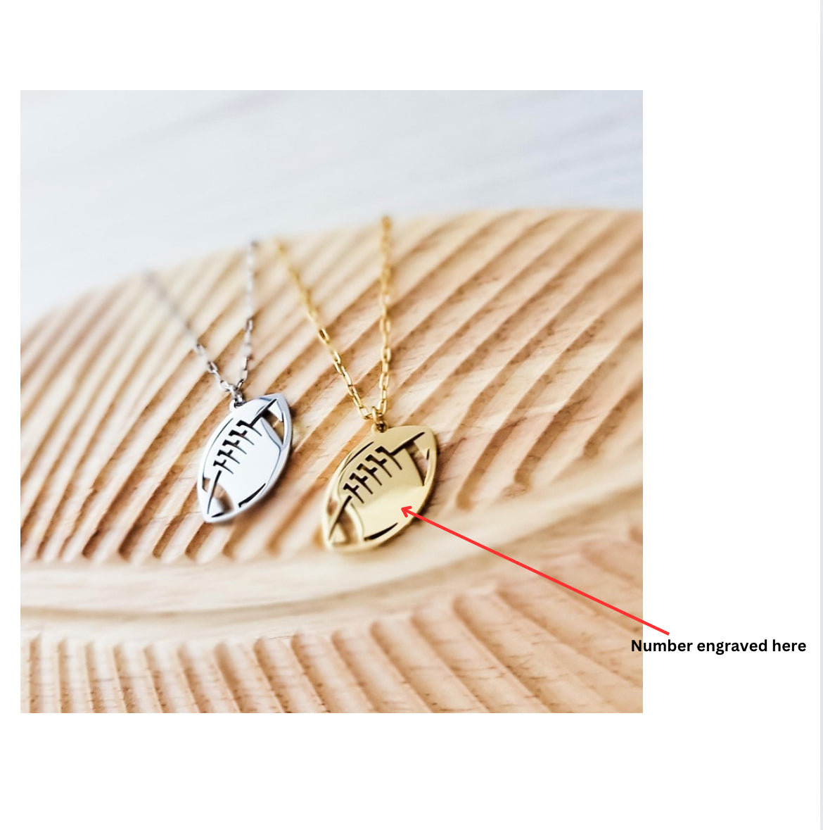 Personalized Football Necklace