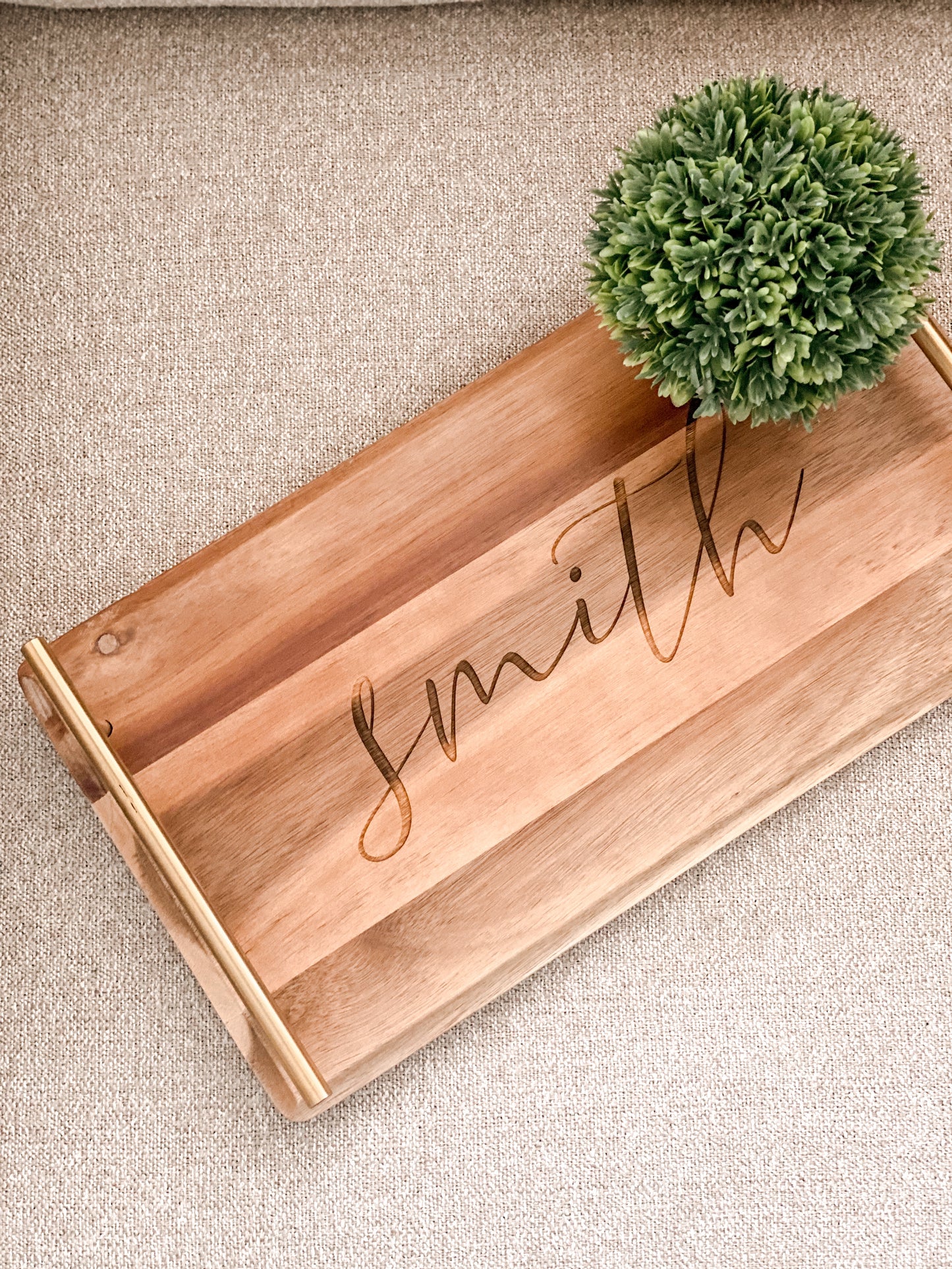 Wooden Serving Tray with Handles