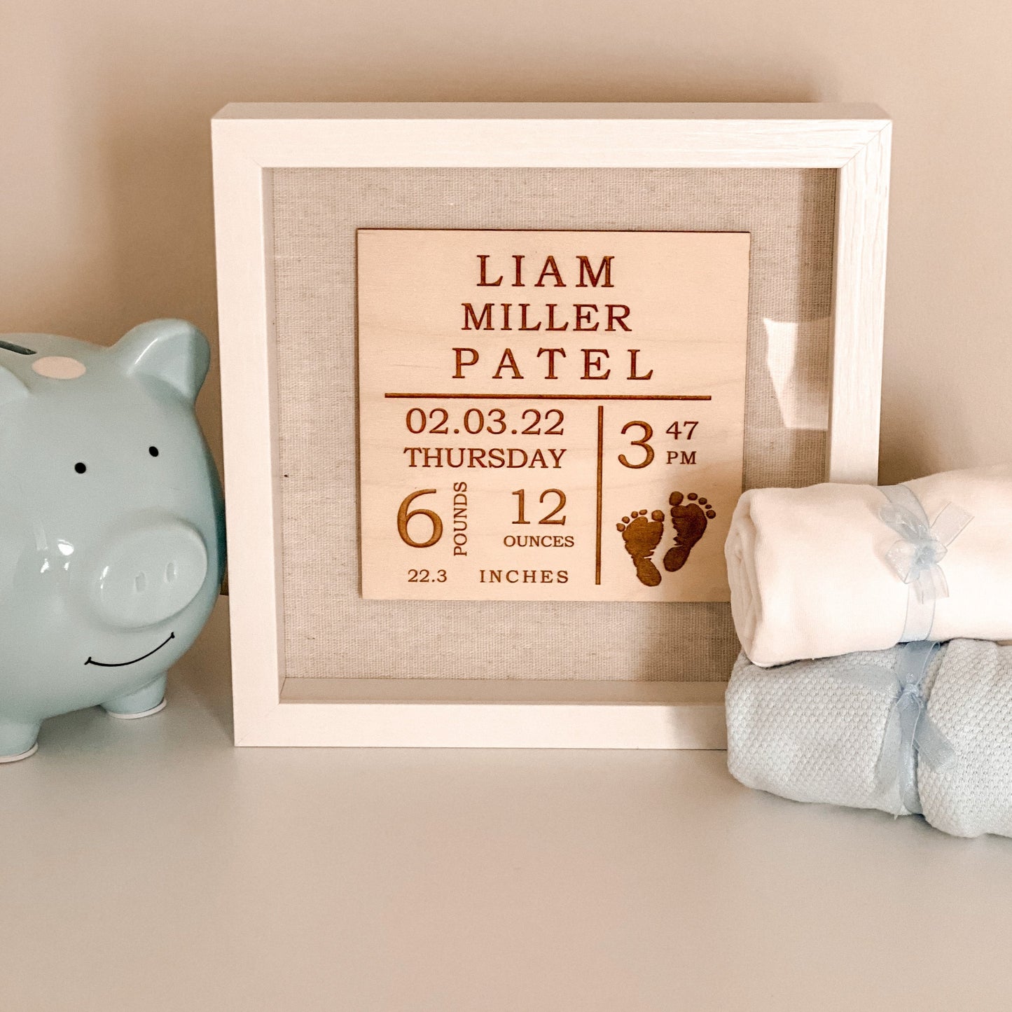 Baby Stats Keepsake Frame