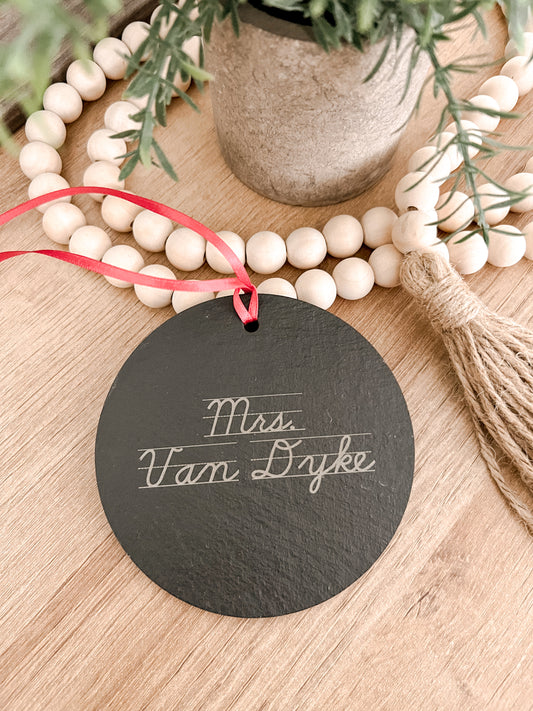 Slate Teacher Ornament