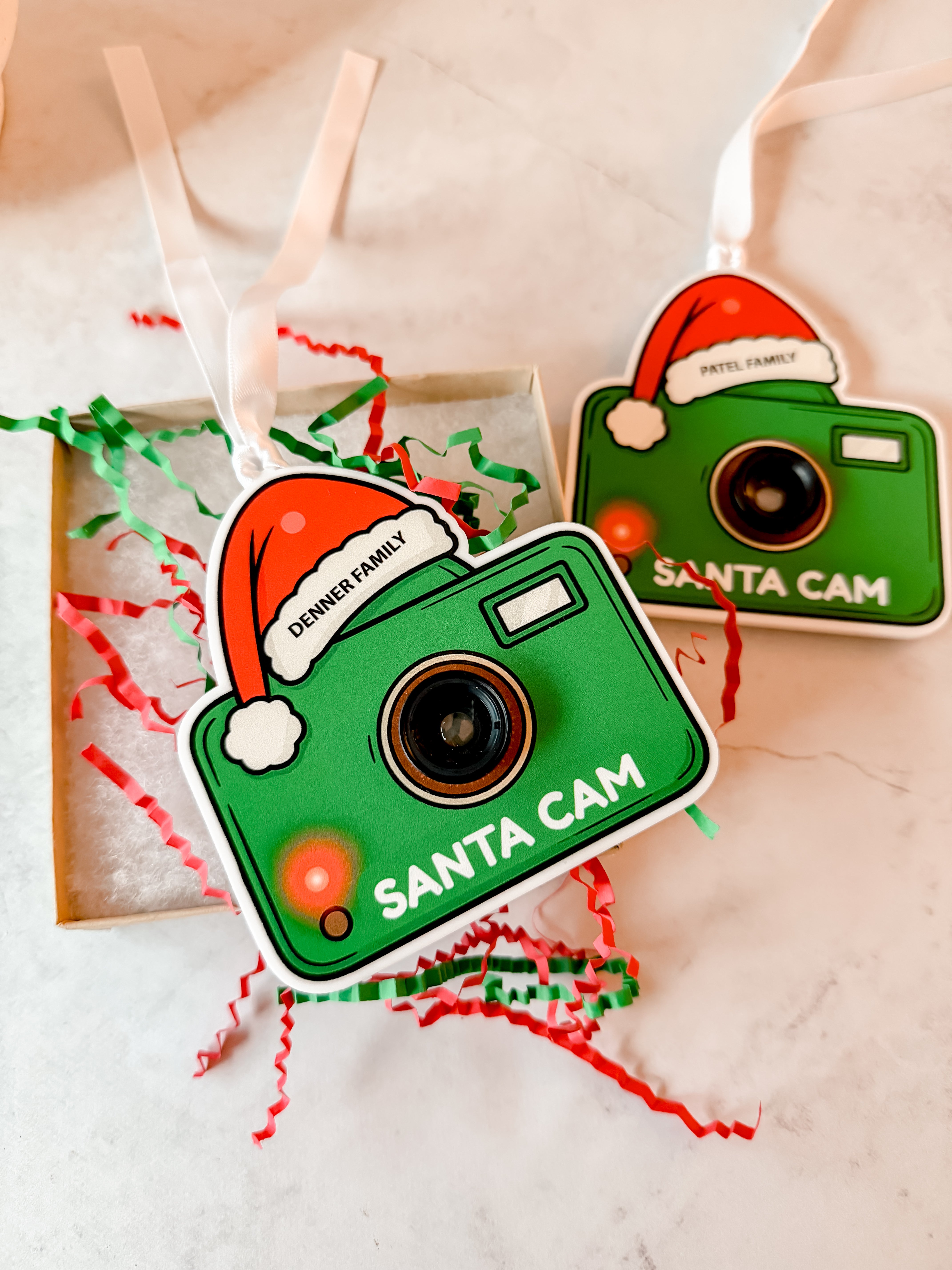 Personalized Santa Cam Ornament – Home Bound Custom Decor