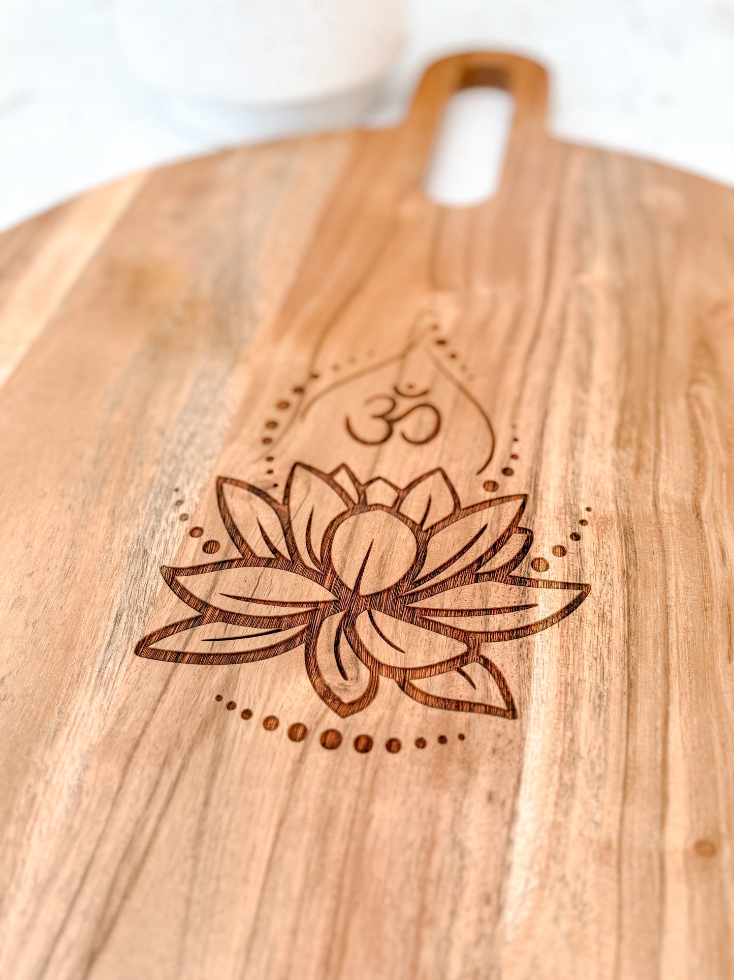 Om Lotus Flower Round Board