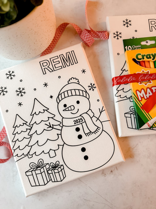 Personalized Holiday Canvas Coloring Kit