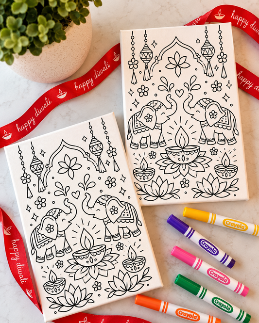 Diwali Coloring Canvas Activity