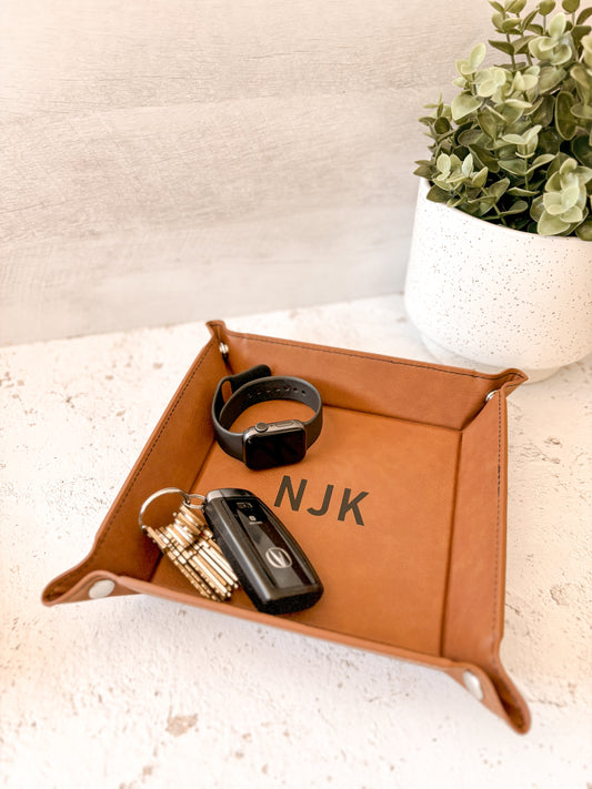Leatherette Valet Catch All Tray