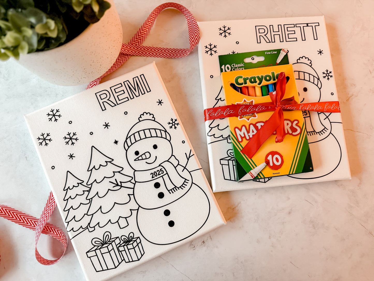 Personalized Holiday Canvas Coloring Kit