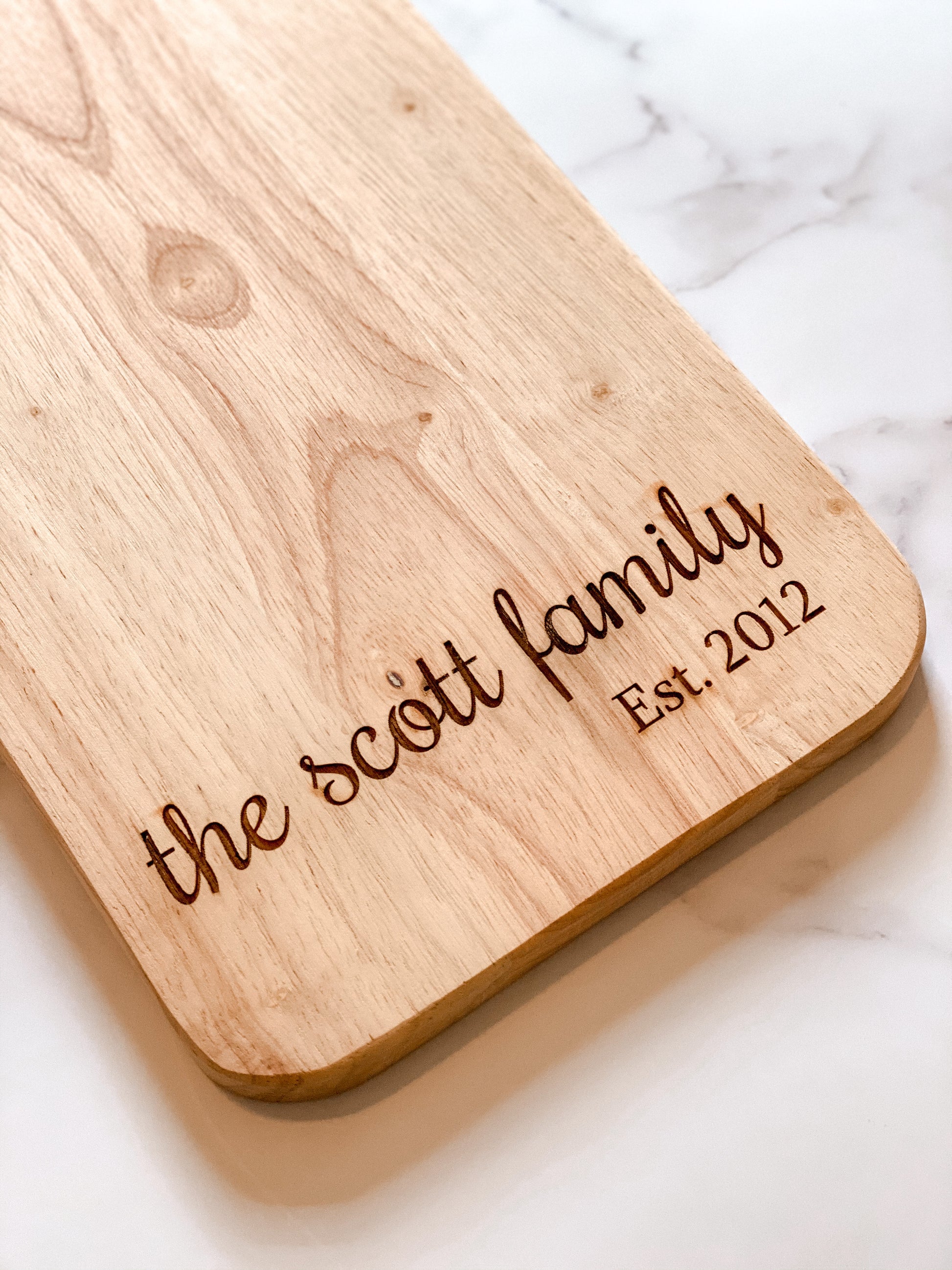 Personalized Engraved Acacia Wood Cutting Board | Farmhouse Kitchen Decor