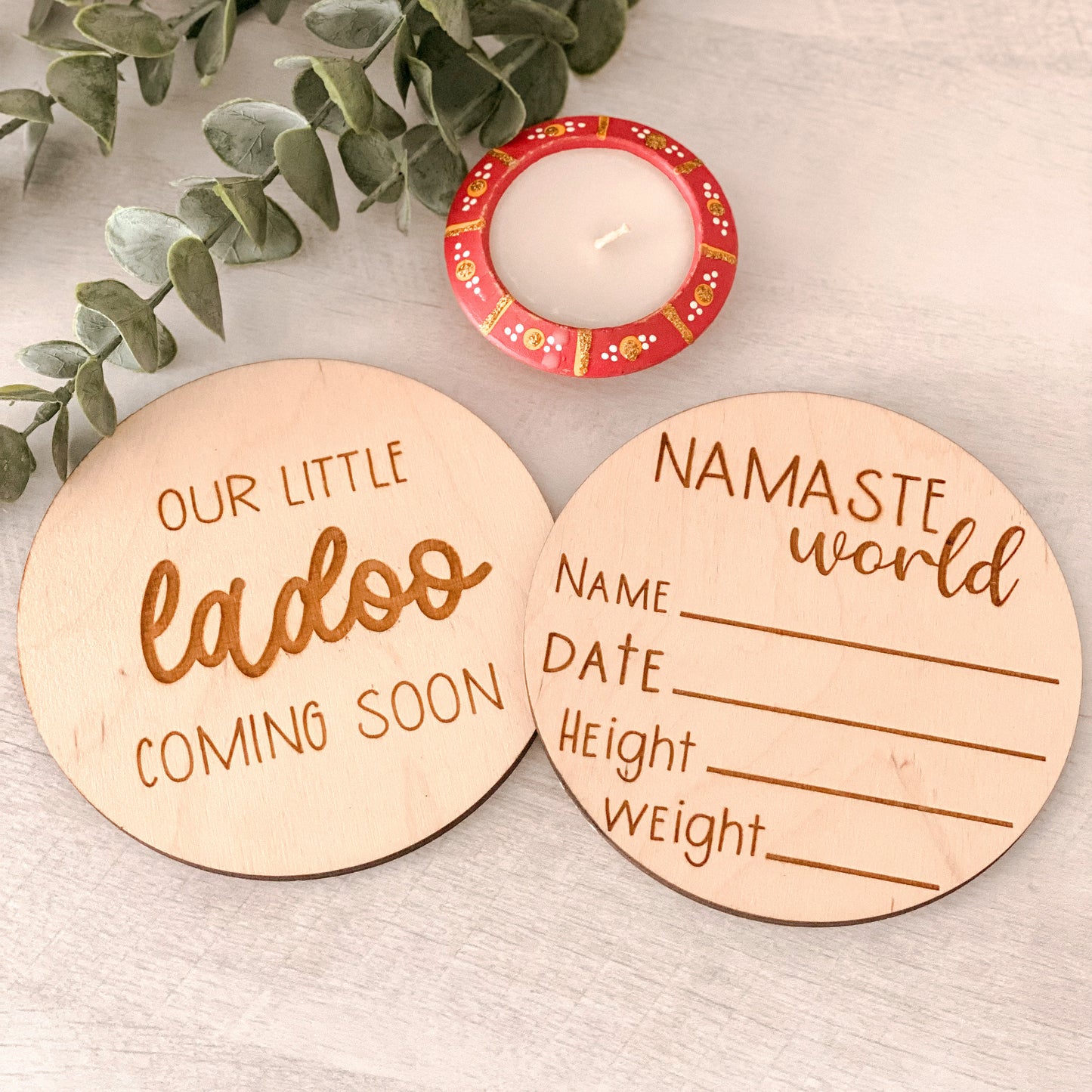 South Asian Baby Announcement Set (Ladoo and Namaste)