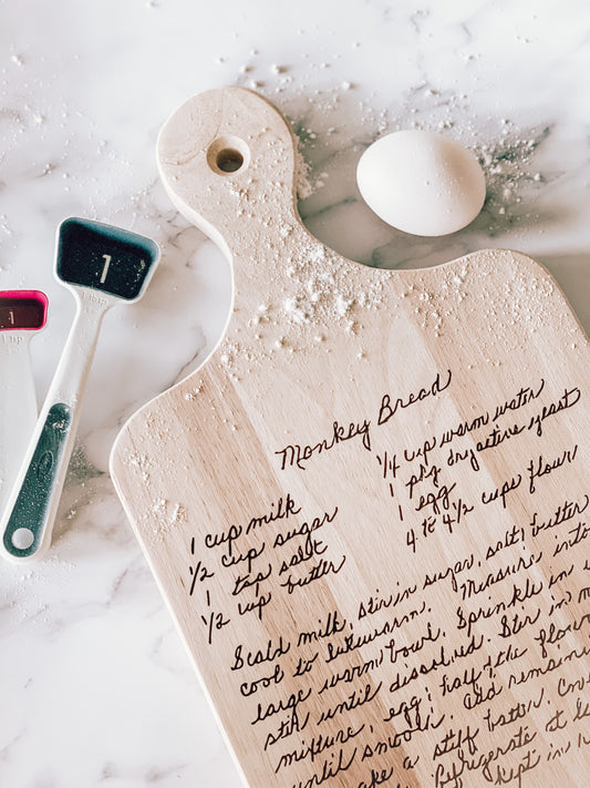 Engraved Recipe Wooden Board