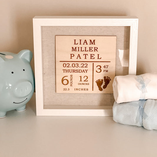 Baby Stats Keepsake Frame