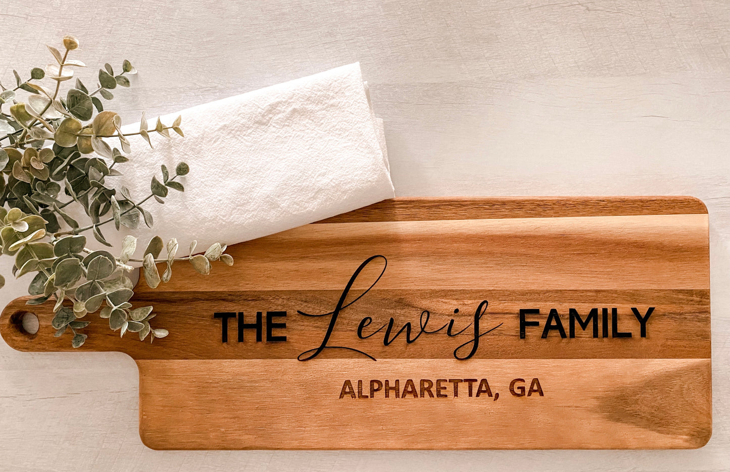 Personalized Engraved Acacia Wood Cutting Board