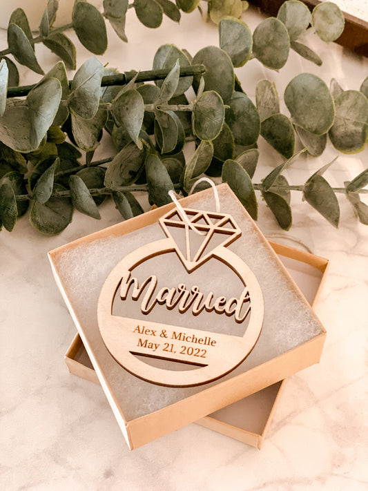 Just Married Wedding Ornament