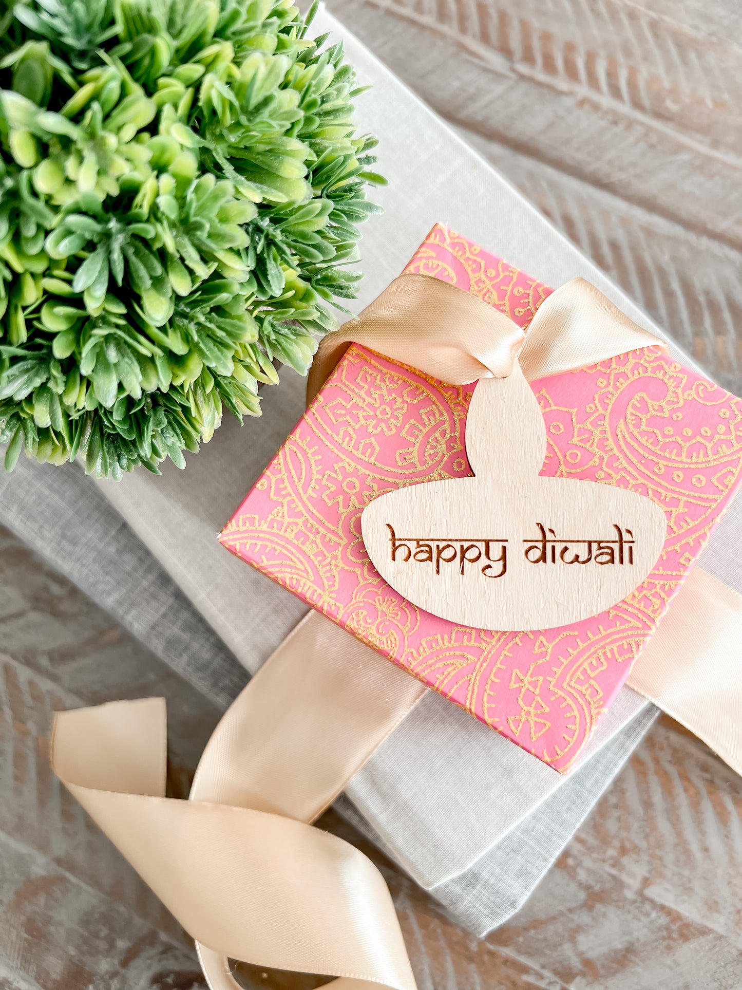 Diwali Gift Tag Diya Shape