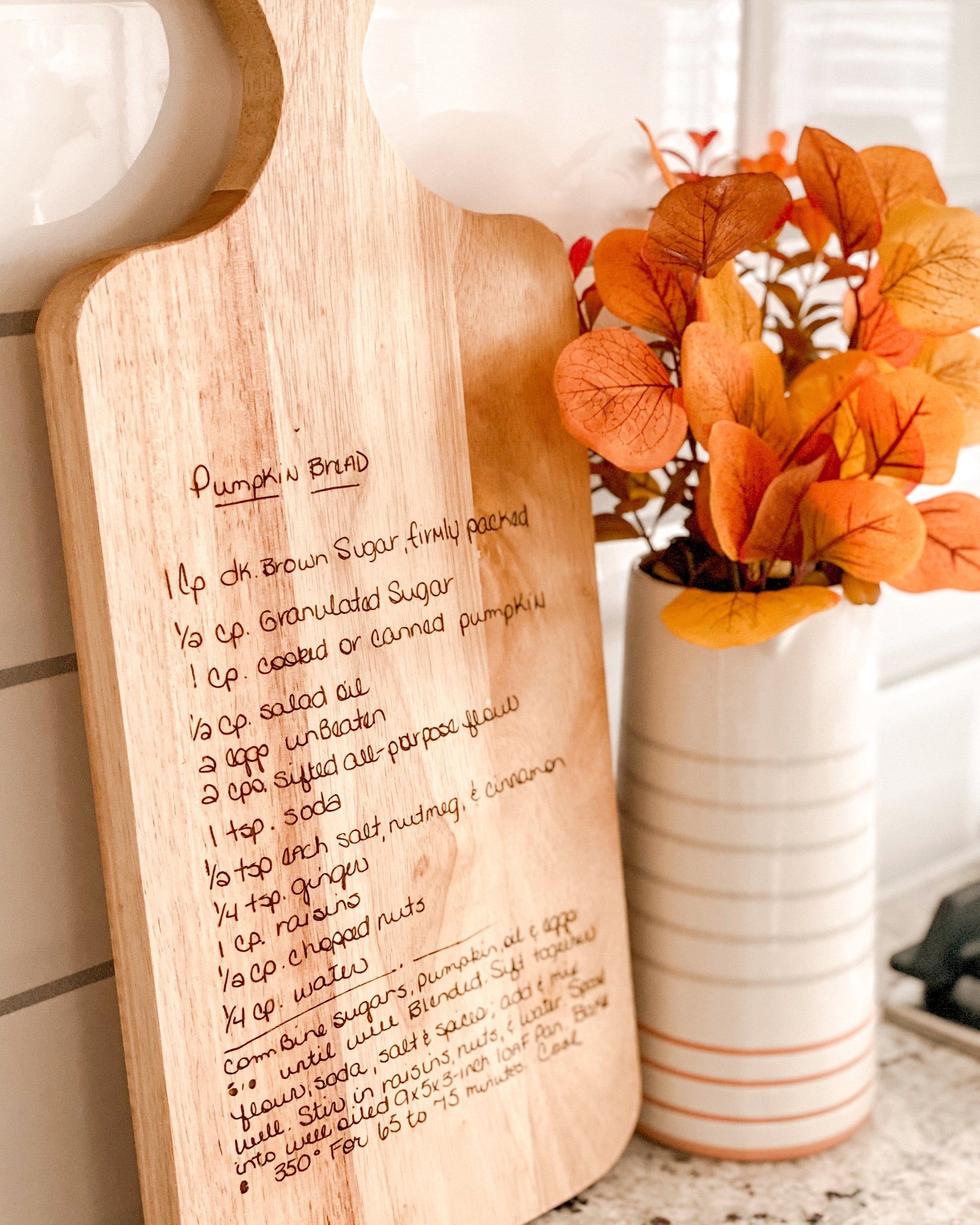 Engraved Recipe Wooden Board - Main Image