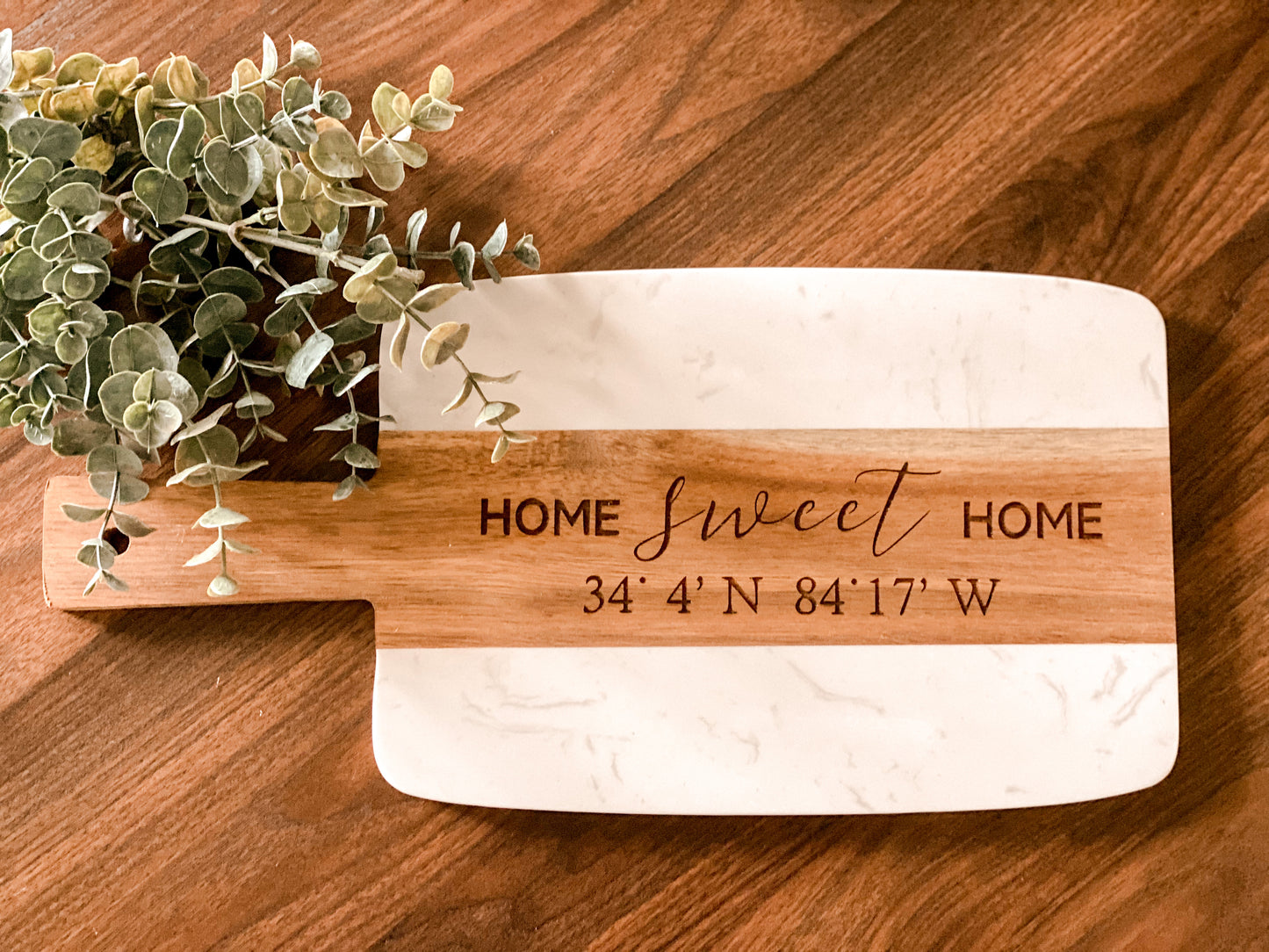 Custom Marble & Acacia Board