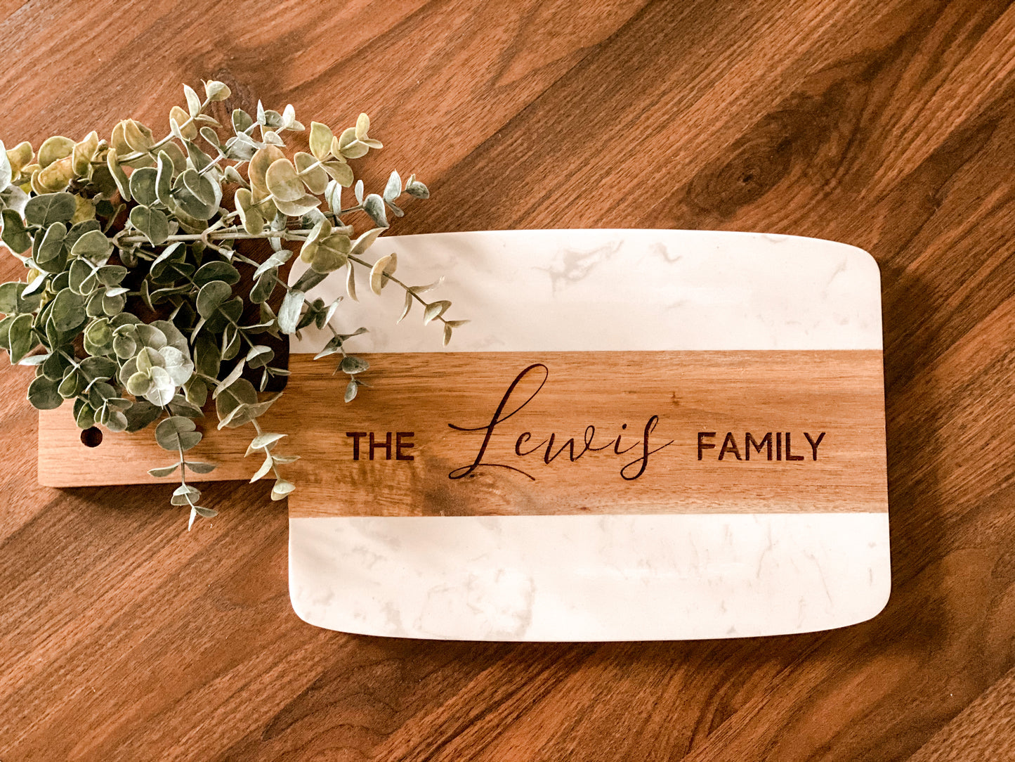 Custom Marble & Acacia Board